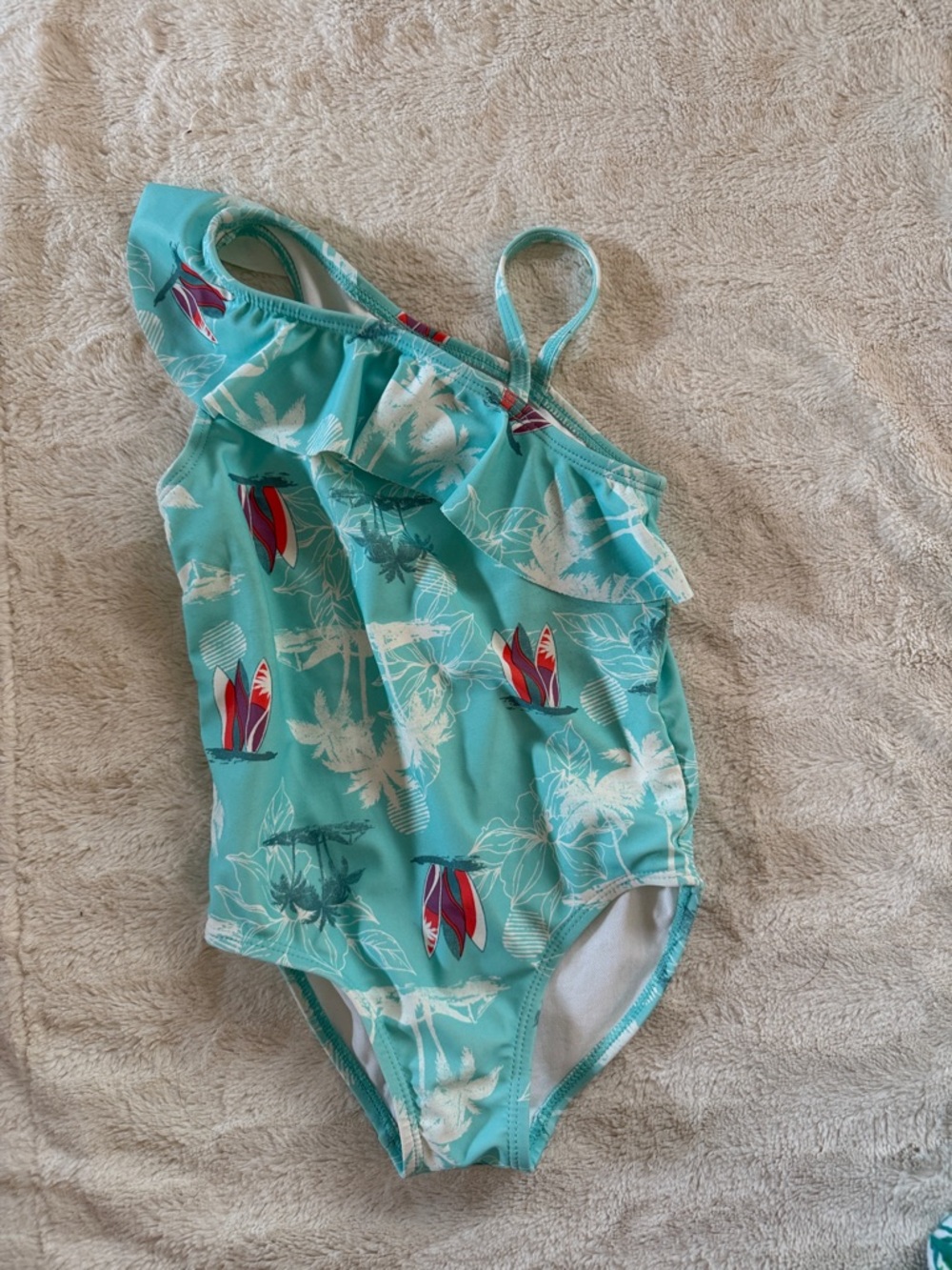 Oshkosh b’gosh Asymmetrical Surfboard Print w/ shoulder ruffle 4T